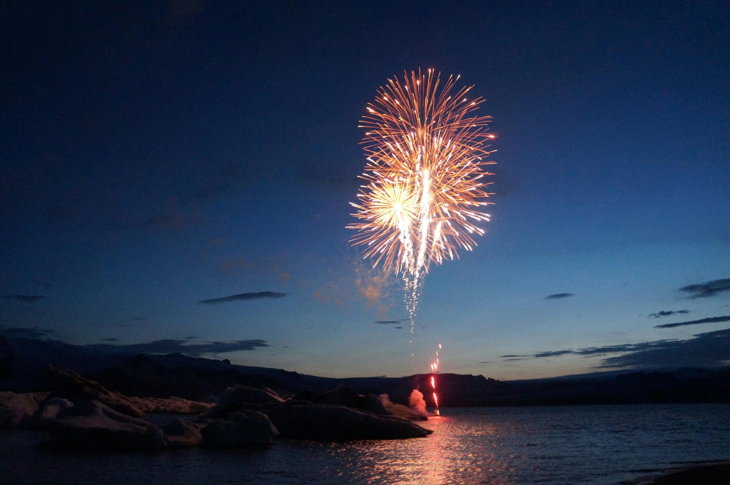 Fireworks Over Lake